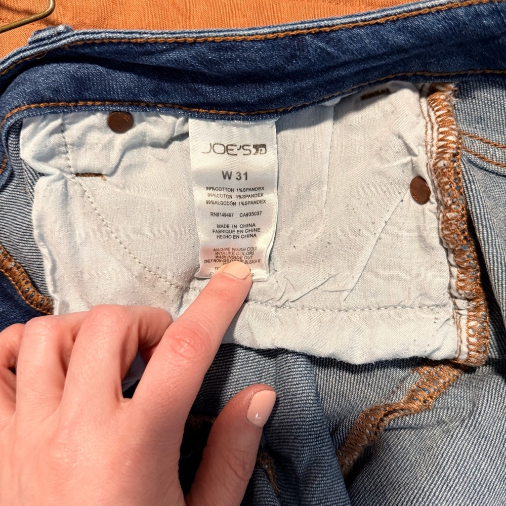 Joe's Jeans Dark Blue Frayed Hem Denim Shorts - Picture 4 of 4